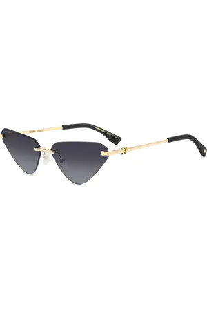 Dsquared2 Tilbehør, Dame, Gul, 63 MM, Uld, Guld Sort Solbriller med Mørkegrå Skygge