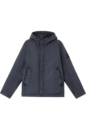 Stone Island Jakke, Herre, Blå, S, Uld, Crinkle Reps R-Ny Hættetrøje