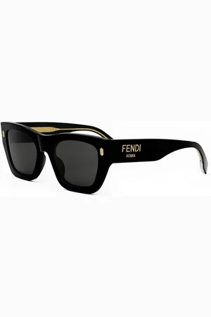 Fendi Tilbehør, unisex, Sort, 53 MM, Autentiske Roma Briller med Premium Kvalitet