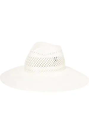 Borsalino Tilbehør, Dame, Hvid, M, Uld, Stilfuld bredskygget stråhat