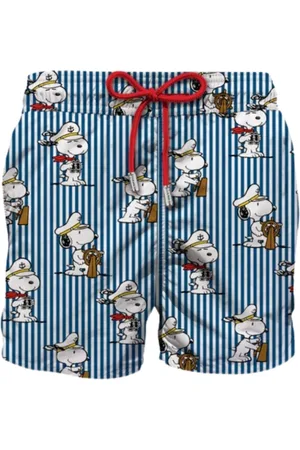 MC2 SAINT BARTH Badetøj, Herre, Flerfarvet, XL, Polyester, Snoopy Nautical Stripes Badeshorts