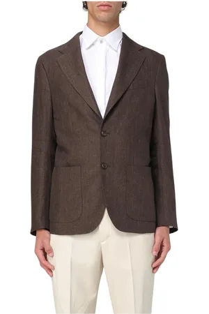 FAY Jakke, Herre, Brun, XL, Beige Blazer med Notch Revers