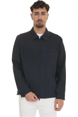 HUGO BOSS Jakke, Herre, Blå, L, Kort Harrington-jakke med lynlås
