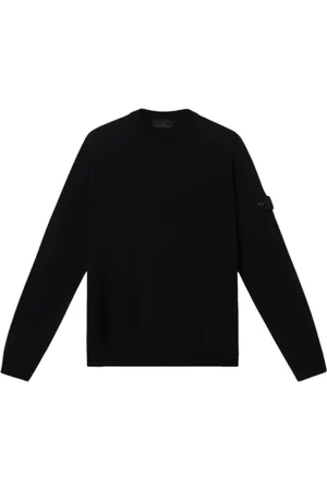 Stone Island Strik, Herre, Sort, L, Uld, Let ren uld sweater Ghost Sort