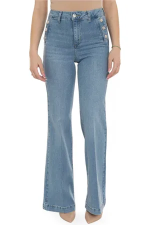 Liu Jo Jeans, Dame, Blå, W32, Bomuld, Højtaljede klokkebund flare jeans