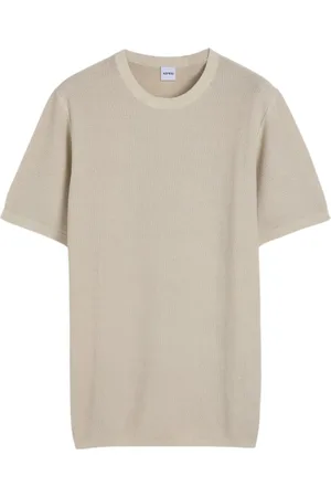 Aspesi Top, Herre, , L, Bomuld, Bomuld Strik T-shirt med Ribbede Krave