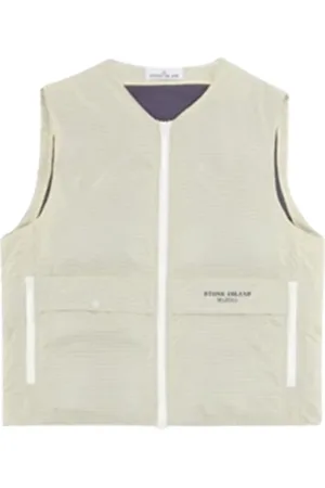 Stone Island Jakke, Herre, Gul, XL, Nylon, Letvægts dunvest med lynlås og lommer