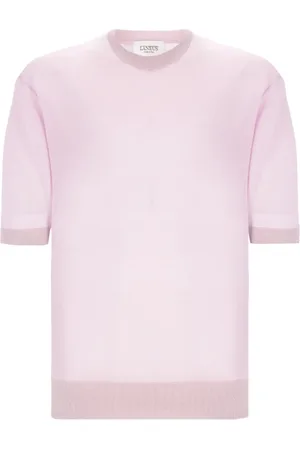 LANEUS Strik, Herre, Lilla, M, Strikket T-shirt i Lilla
