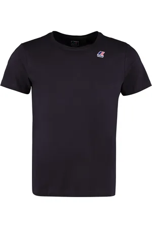 K-Way Top, Herre, Blå, L, Bomuld, Bomuld T-shirt med Logo Print