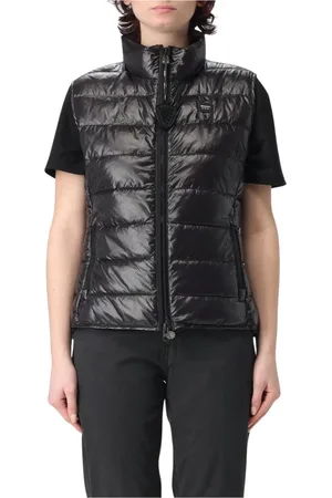 Blauer Jakke, Dame, Sort, S, Uld, Elegant Quiltet Vest til Kvinder