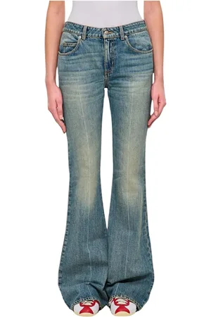 Alexander McQueen Jeans, Dame, Blå, W28, Uld, Stilfulde Blå Bootcut Jeans Kvinder