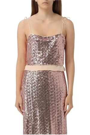 Baum und Pferdgarten Top, Dame, Brun, S, Blå Sequin Cami Top og Nederdel Sæt