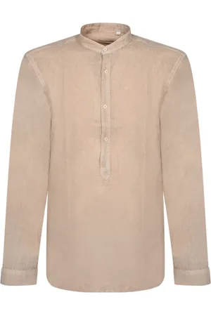 COSTUMEIN Skjorte, Herre, , L, Linned, Elegant Mandarin Krave Linned Skjorte