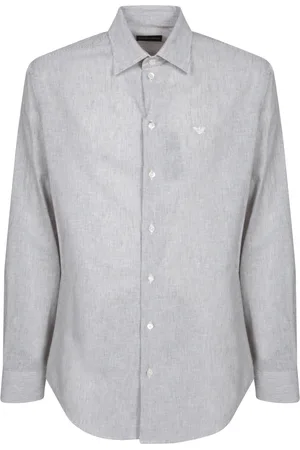 Emporio Armani Skjorte, Herre, Brun, S, Bomuld, Stribet langærmet skjorte