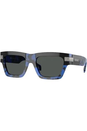 VERSACE Tilbehør, unisex, Blå, 52 MM, Blå Ramme, Mørkegrå Linser Solbriller