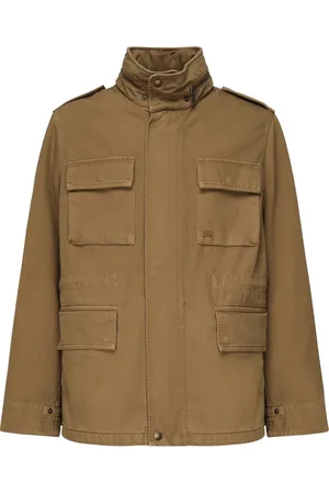 Burberry Jakke, Herre, Brun, L, Brun jakke med klapperlommer