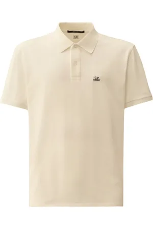 C.P. Company Top, Herre, , XL, Bomuld, Stretch Piquet Logo Polo i hvid