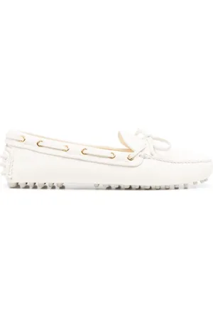 CAR SHOE Sko, Dame, Hvid, 37 EU, Læder, Hvide flade sko Almond Toe