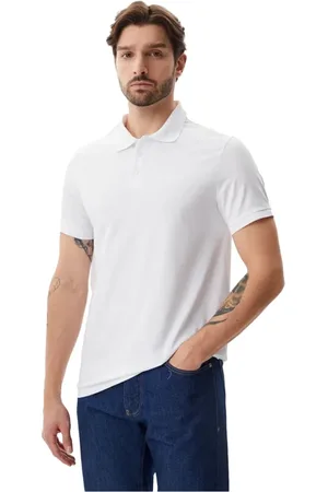 Calvin Klein Top, Herre, Hvid, L, Bomuld, Kortærmet polo i hvid