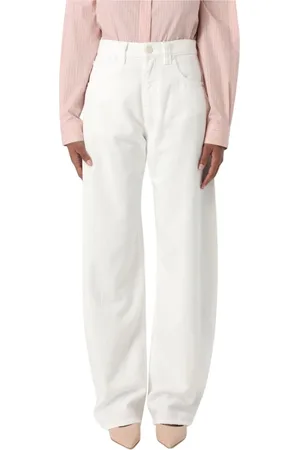 Pinko Jeans, Dame, Hvid, W30, Bomuld, Hvide Wide Leg Jeans til Kvinder