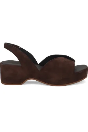 ROBERTO DEL CARLO Sko, Dame, Brun, 37 EU, Brune Ruskind Plateausandaler
