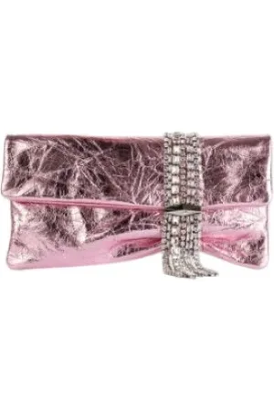 Jimmy Choo Taske, Dame, Lyserød, ONE SIZE, Læder, Læder Zandra Clutch