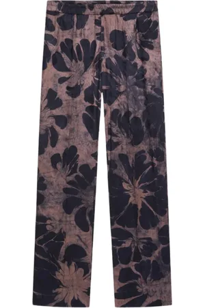 DRIES VAN NOTEN Bukser, Herre, Flerfarvet, L, Barok Print Straight Leg Bukser