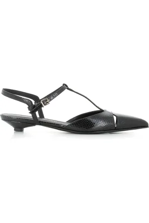SERGIO LEVANTESI Sko, Dame, Sort, 37 1/2 EU, Læder, Sort Python Print Læder Slingback