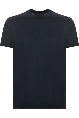 Emporio Armani Top, Herre, Sort, L, Bomuld, Logo T-shirt i mørkeblå