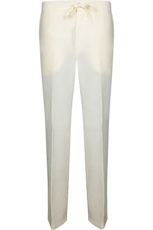 120% Lino Bukser, Herre, Hvid, L, Linned, Let linned sommerbukser
