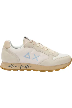 sun68 Sko, Herre, Hvid, 44 EU, Læder, Vintage Hvide Sneakers Læder Tekstil