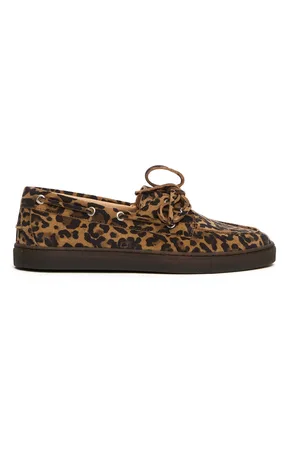 Copenhagen Shoes Sko, Dame, Flerfarvet, 36 EU, Suede, Leopard Print Suede Bådsko