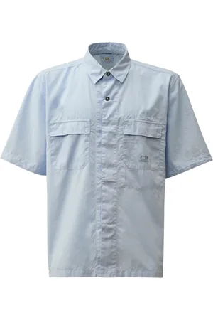 C.P. Company Skjorte, Herre, Blå, 2XL, Bomuld, Ripstop Box Fit Kortærmet Skjorte