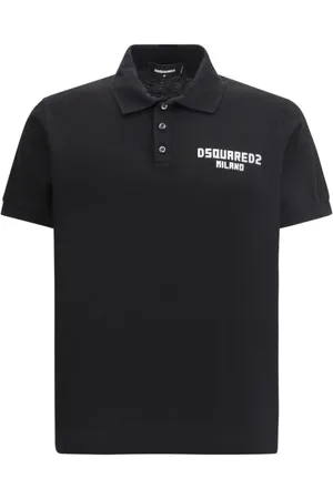 Dsquared2 Top, Herre, Sort, XL, Uld, Tennis Polo Shirt med Monogram