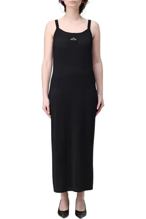 Alexander Wang Kjole, Dame, Sort, XS, Uld, Sort Mesh Strik Maxi Kjole