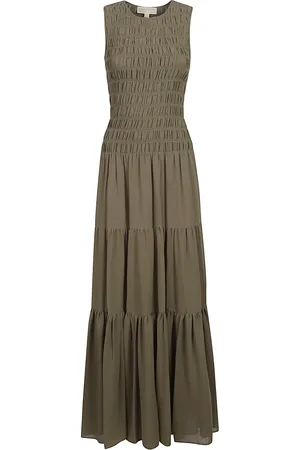 Michael Kors Kjole, Dame, Grøn, M, Smocked Tank Maxi Kjole