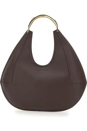 Elisabetta Franchi Taske, Dame, Brun, ONE SIZE, Læder, Brun Vegan Læder Hobo Håndtaske