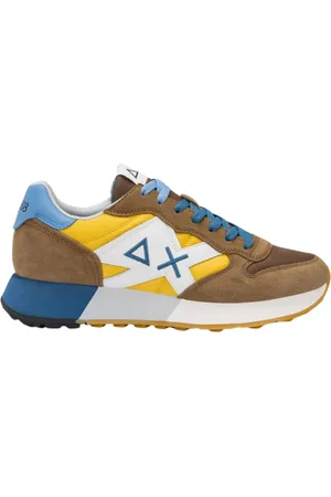 sun68 Sko, Herre, Flerfarvet, 43 EU, Læder, To-farvet Sneakers Jaki 2.0 Brun/Gul