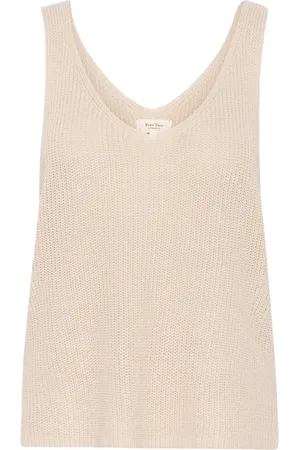 Part Two Top, Dame, Brun, XL, Bomuld, Fransk Eg Strik Top