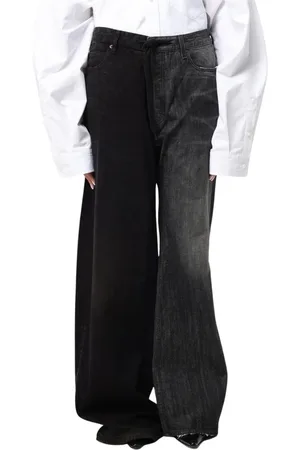 Balenciaga Jeans, Dame, Sort, S, Uld, TwoTone Stilfulde Sorte Jeans Kvinde