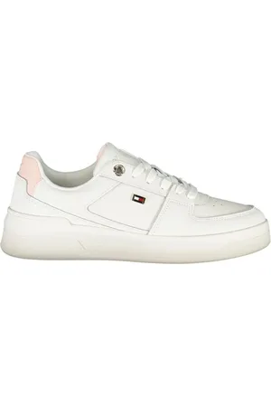 Tommy Hilfiger Sko, Dame, Hvid, 36 EU, Læder, Hvide Snøresko med Kontrastdetalje