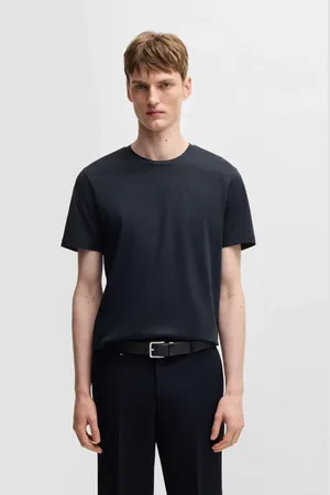 HUGO BOSS Top, Herre, Blå, M, Bomuld, Lysblå Slim Fit Bomuld T-shirt