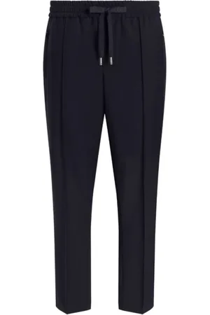 Dolce & Gabbana Bukser, Herre, Sort, L, Midnight Blue Plisserede Bukser