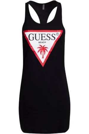 Guess Kjole, Dame, Sort, XL, Bomuld, Donna Logo Tank Top Kjole