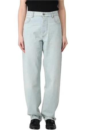 Bottega Veneta Jeans, Dame, Blå, XS, Bomuld, Stone-Washed Relaxed Fit Jeans