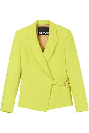 Roberto Cavalli Jakke, Dame, Grøn, M, Polyester, Struktureret syregrøn jakke med slangedetalje