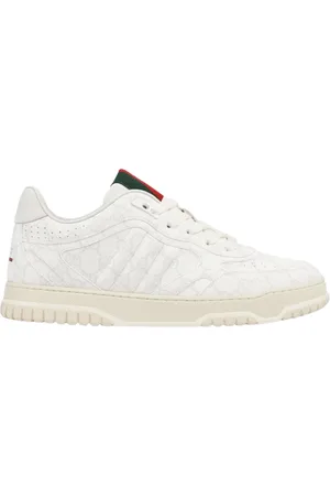 Gucci Sko, Herre, Hvid, 41 EU, Canvas Sneaker med Gummisål