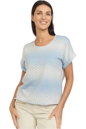 2-Biz Top, Dame, Blå, XL, Himmelblå Bluse med Print