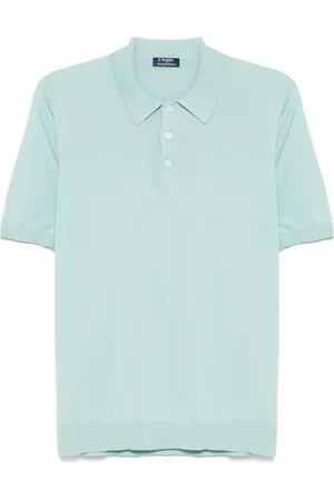 BARBA Top, Herre, Blå, L, Silke Polo Shirt 100% Fremstillet i Italien