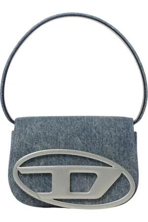 Diesel Taske, Dame, Blå, ONE SIZE, Uld, Stilfuld Denim Clutch Taske Metal Logo